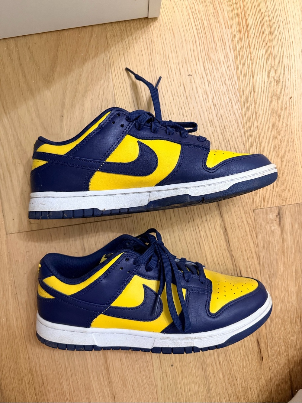 Nike Mens Michigan Dunks Low-Top Sneakers in Navy and Yellow